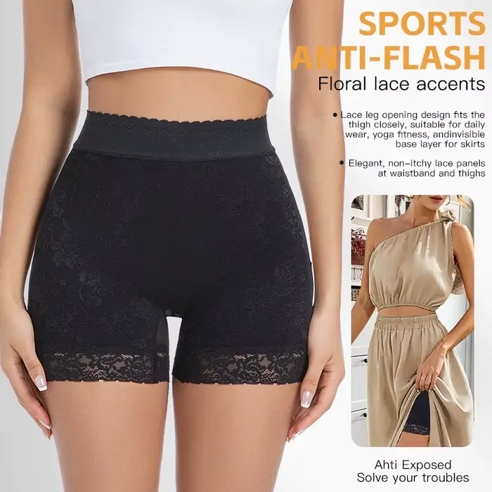 Femmes fesse ouvert hanche butin Shorts dentelle bout