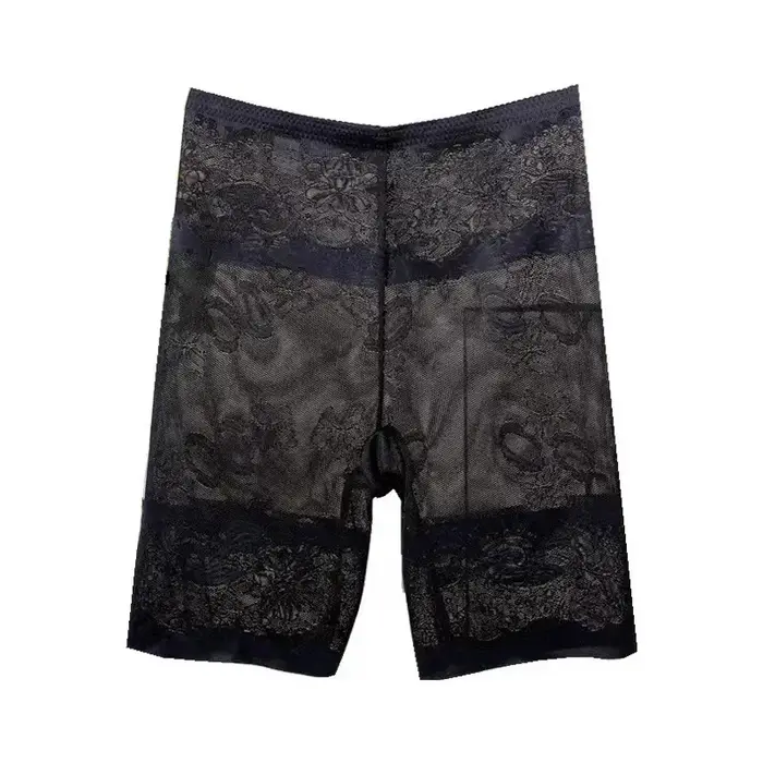 Femmes bout à bout contrôle du ventre dentelle garniture taille haute Shapewear slips sans couture m