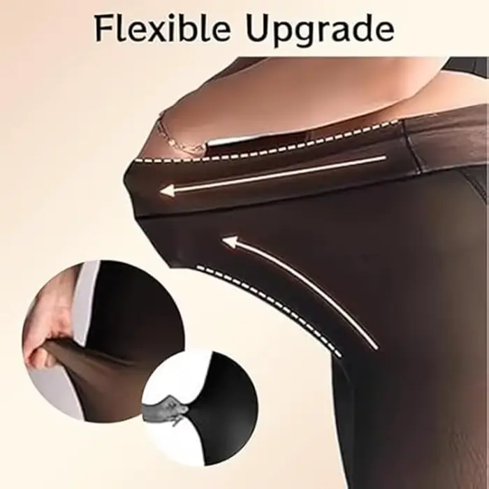 Leggings doublés en polaire magique pour femme – Collants façonnants à une couture avec bande de compression et conception de taille anti-rayures pour l'hiver chaud