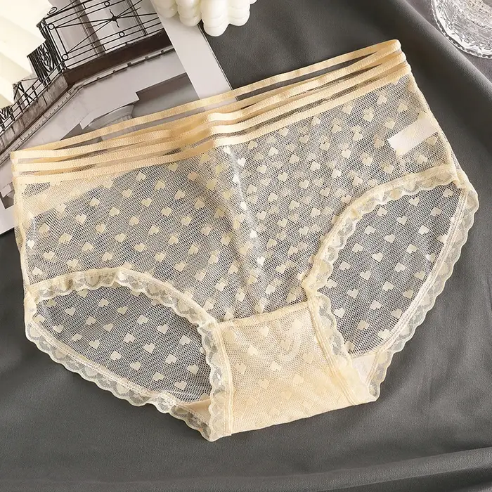 Culotte transparente en dentelle pour femme