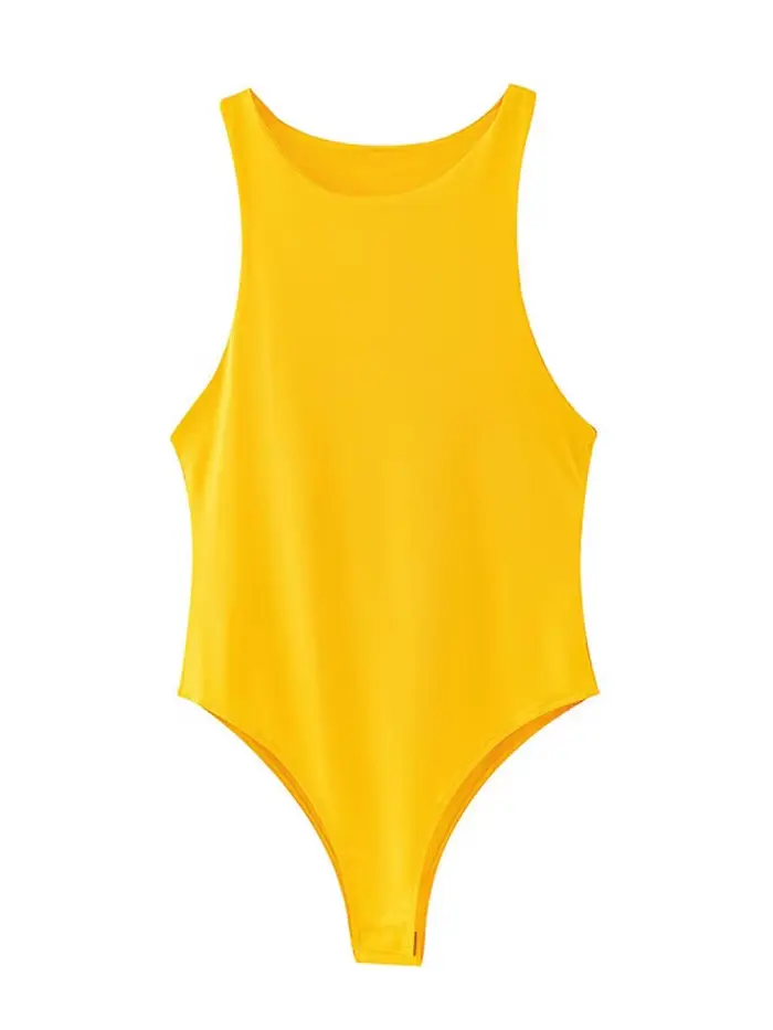Été solide sexy moulante femmes body femme 4 couleur vert mince