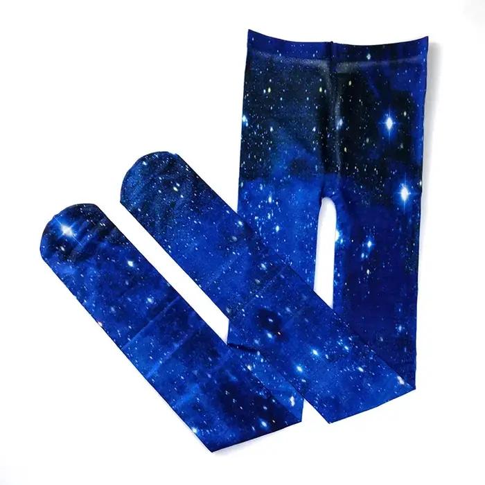Collants imprimés galaxie bleu Cool, bas en soie fine, Anti-usure, élégants, Style printemps-automne