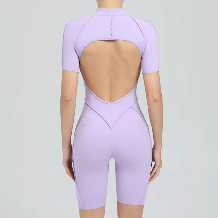 Combinaisons de Yoga sans couture, sport, Fitness, levage des hanches, dos nu, slim, fermeture éclai