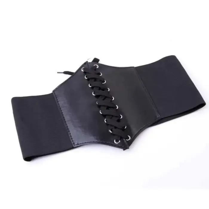 Body noir Shapewear femmes vêtements gothiques sous le buste taille Cincher formateur Pu cuir élastique Sexy mariée Corsets et Bustiers