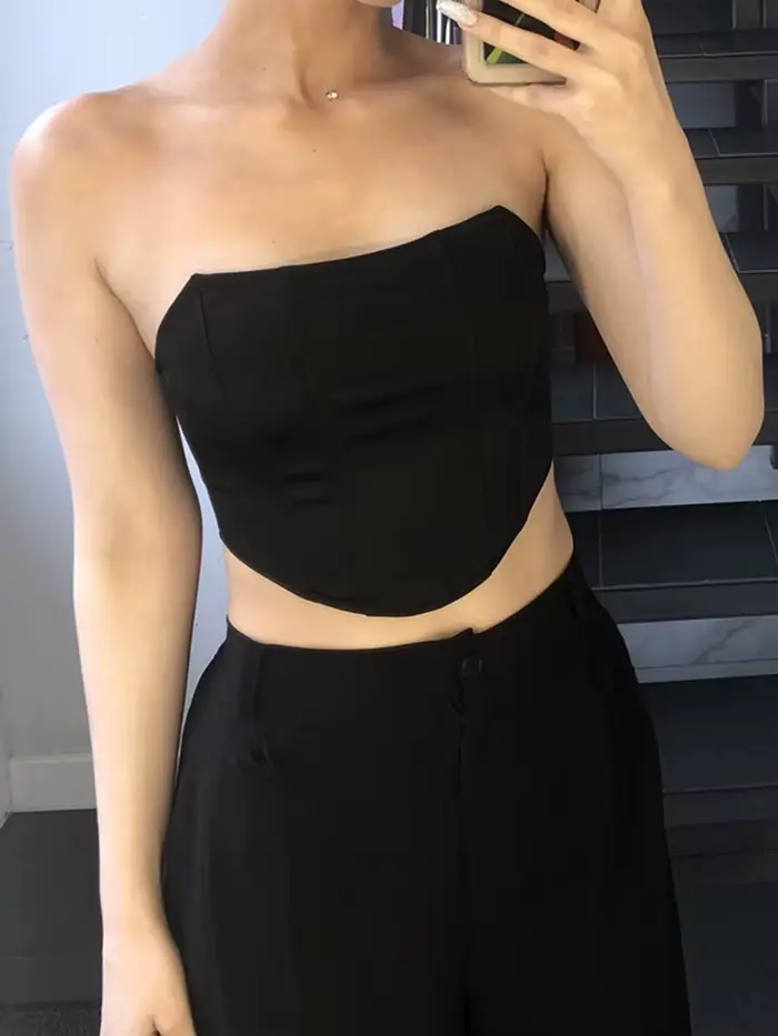 Corset Sexy sans manches, épaules dénudées, haut court, gilet, sous-vêtements féminins, dos nu, Bust