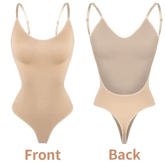Body dos bas pour femmes, contrôle du ventre, vêtement modelant, sans couture, string, débardeur, vê