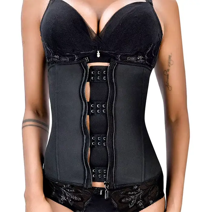 3XL Latex Corset Body Shaper Taille Formateur Cincher Zipper Underbust Perte de Poids Minceur prostrewear Sablier