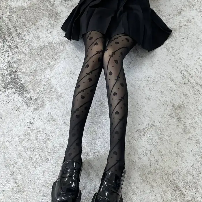 Collants noirs et blancs en soie pour femmes, Sexy et doux