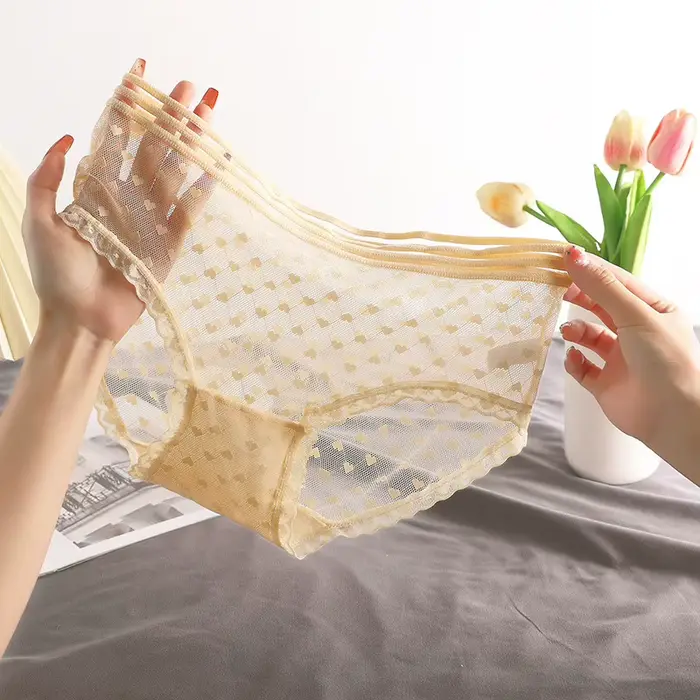 Culotte transparente en dentelle pour femme