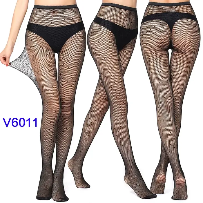 Bas résille collants à motifs en dentelle