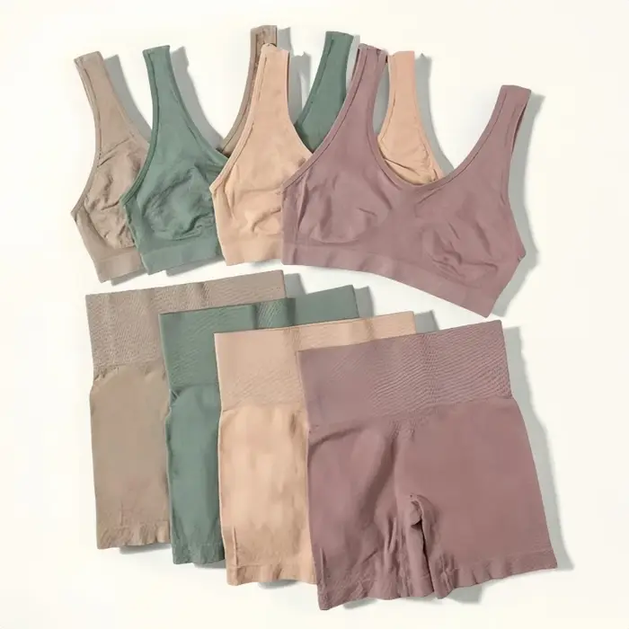 Ensemble de soutien-gorge et culotte taille haute sans couture pour femmes