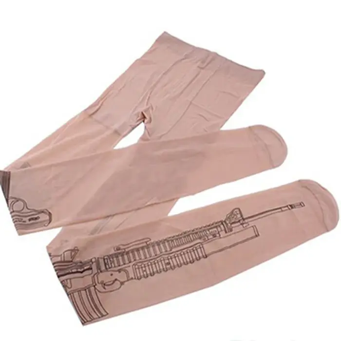 Nouveautés mitrailleuse tatouage collants transparents bas
