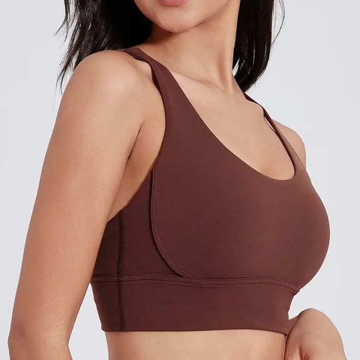 Soutien-gorge dos croisé pour femmes, couleur unie, sous-vêtements de Fitness, doux, Sport, haut de