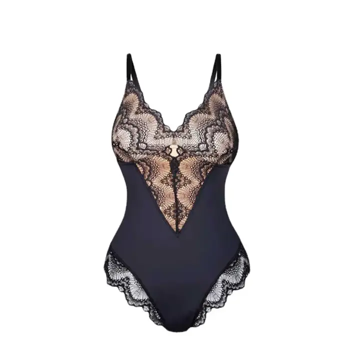 Combinaison sexy en dentelle à col en V pour femmes