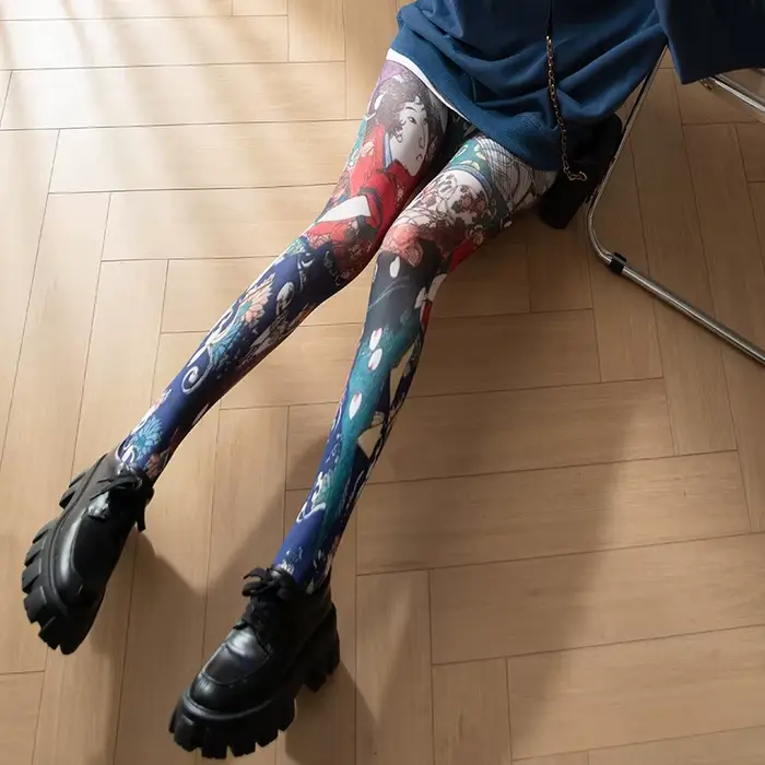 Collants imprimés rétro pour femmes