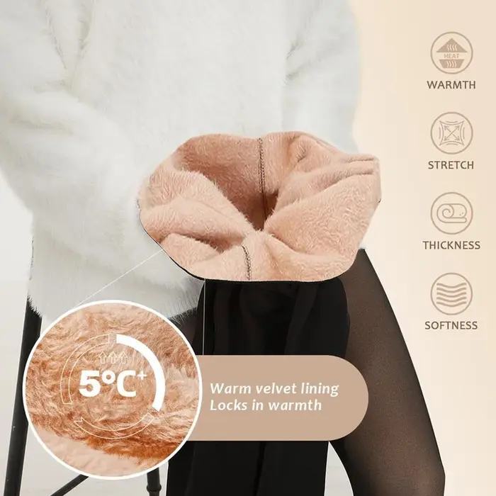Collants doublés en polaire à une couture