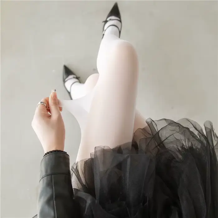 Bas transparents Sexy pour femmes, collants élastiques en Nylon respirant blanc vert Y2k Dopamine, c