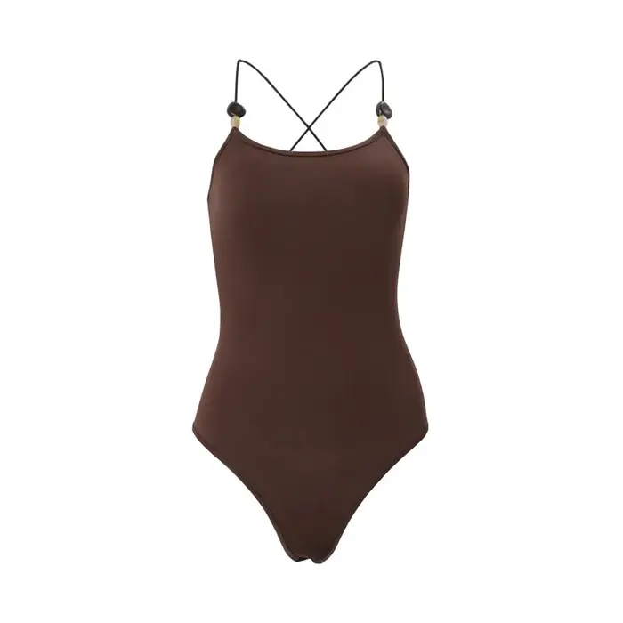 Shestyle Body marron à fines bretelles pour femme
