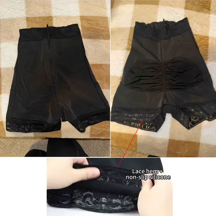 Shorty gainant taille haute à haute compression avec fermeture éclair