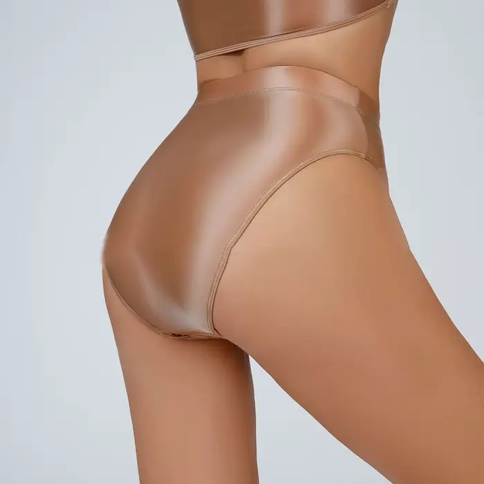 Culotte brillante taille haute en satin pour femme