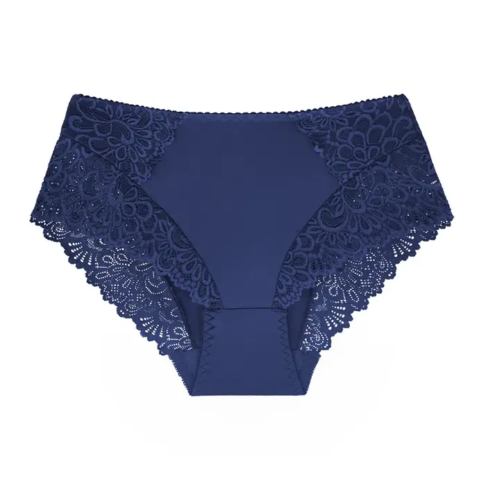 Culotte en dentelle unie pour femme