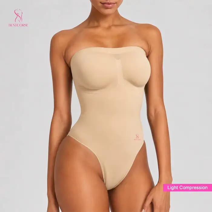 Body gainant femme string corset sans bretelles