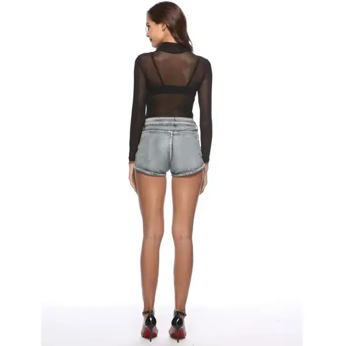 Body en maille transparente élastique
