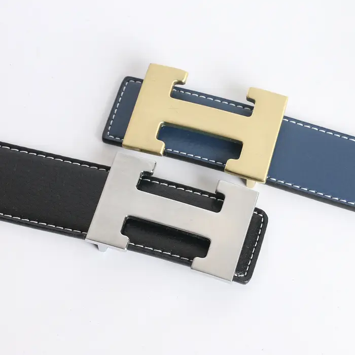 Vintage luxe marque de créateur taille H ceinture hommes haute qualité femmes véritable robe en cuir
