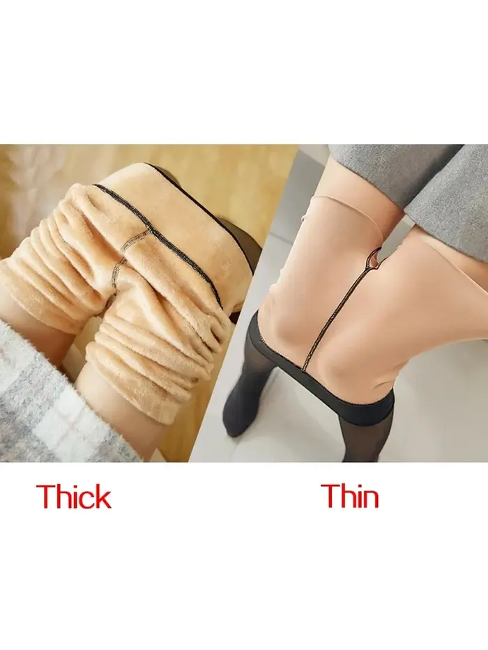 Femme collants thermiques Sexy translucide polaire Leggings