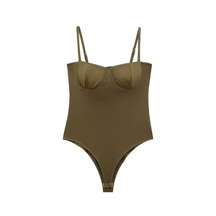 MUJER Sexy Satin Body Femmes Dos Nu Bustier Top Femmes Sexy Tenues Lingerie Bodys pour Femmes Sans M