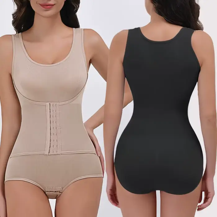 Body Shapewear Double boutonnage ventre contrôle corps Shaper post-partum minceur femme taille formateur