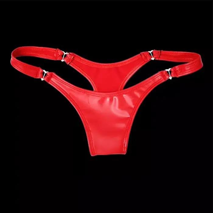 Slip Sexy en cuir PVC pour femmes