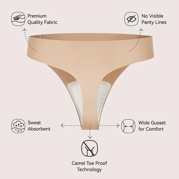 Culottes string anti-camel toe pour femmes