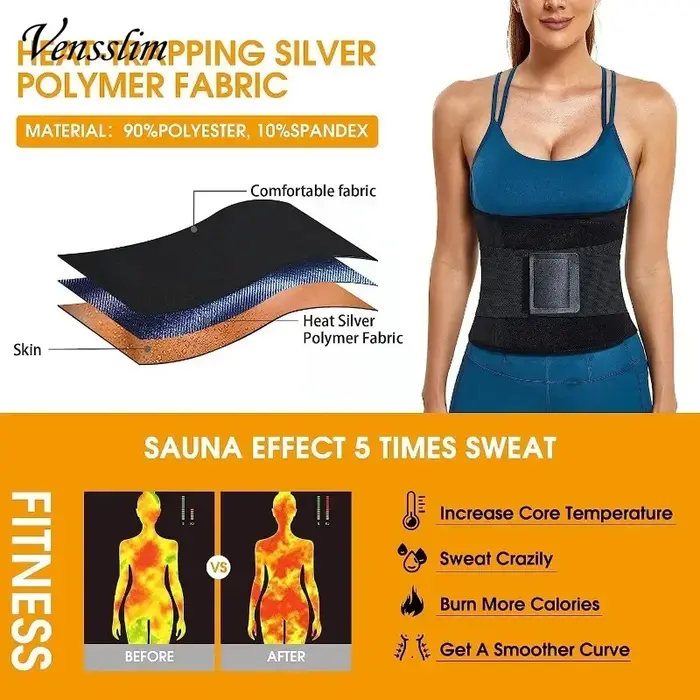Vensslim femmes Sauna sueur ventre tondeuse ceinture taille formateur minceur corps Shaper Corset entraînement