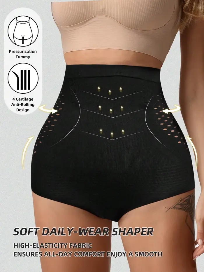 Culotte gainante sans couture taille haute pour femme