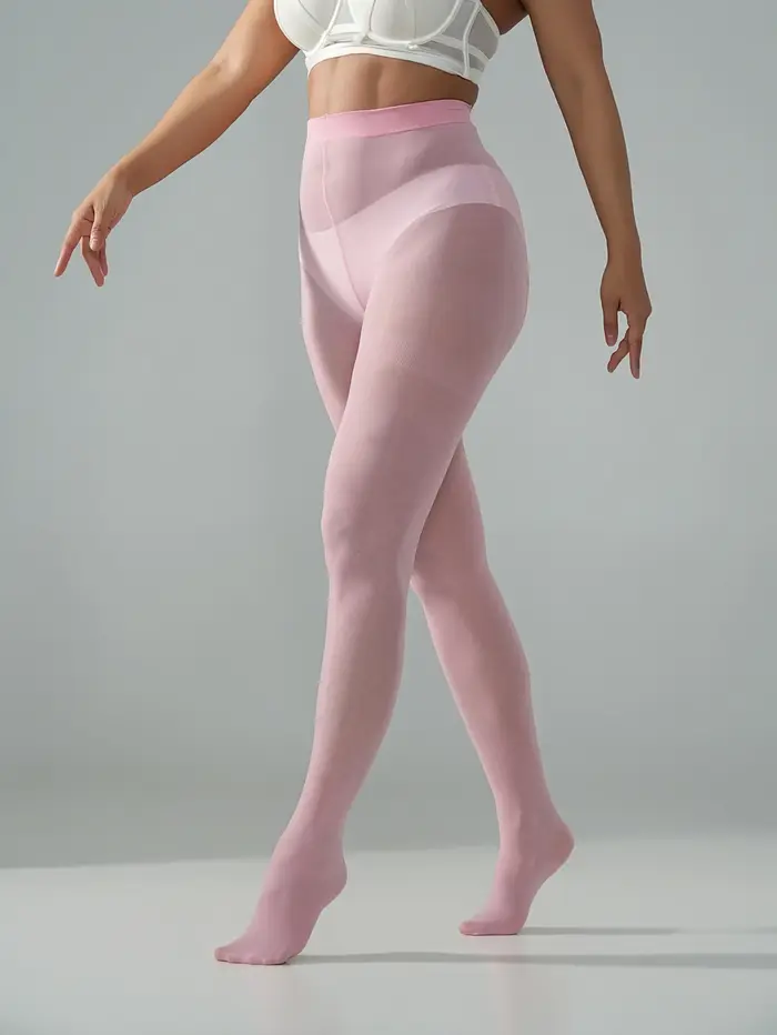 1 paire de collants de compression roses pour femmes