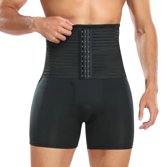 TUNIControl-Sous-vêtement amincissant pour homme, boxer taille haute, compression shaper, fesses rem