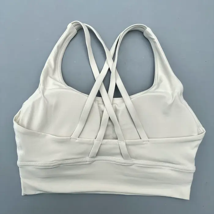 Soutien-gorge de Fitness pour femmes, couleur unie, dos croisé, collants, gilet de Yoga, haute résis