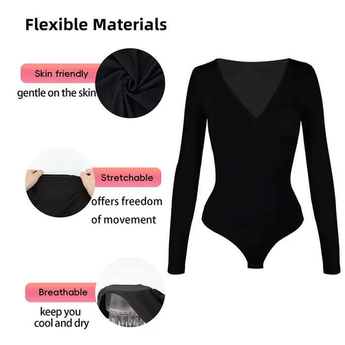 Vêtements modelants à manches longues pour femmes