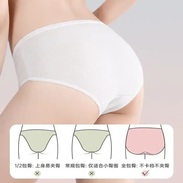 5 pièces/ensemble femmes coton jetable Pantie lavage libre Portable post-partum mensuel Shorts sous-vêtements quotidiens pour les voyages d'affaires
