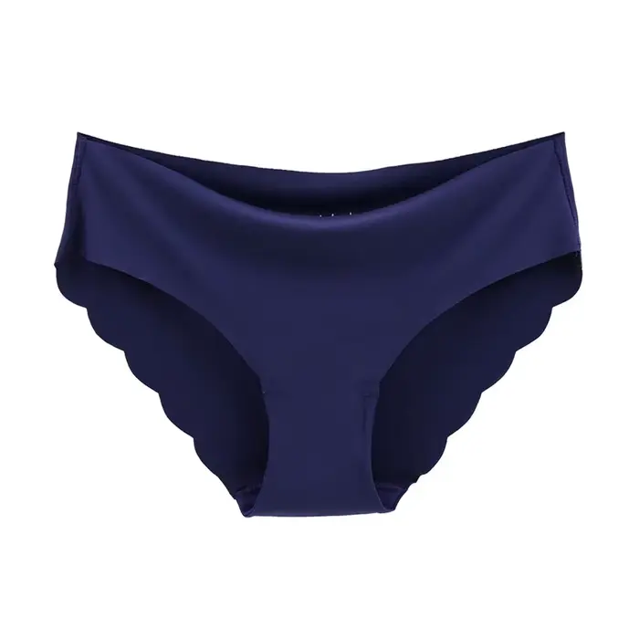 Femmes culottes Sexy volants couleur unie sous-vêtements glace-soie taille basse culotte femme sans couture slips Ultra-mince Lingerie pour dames
