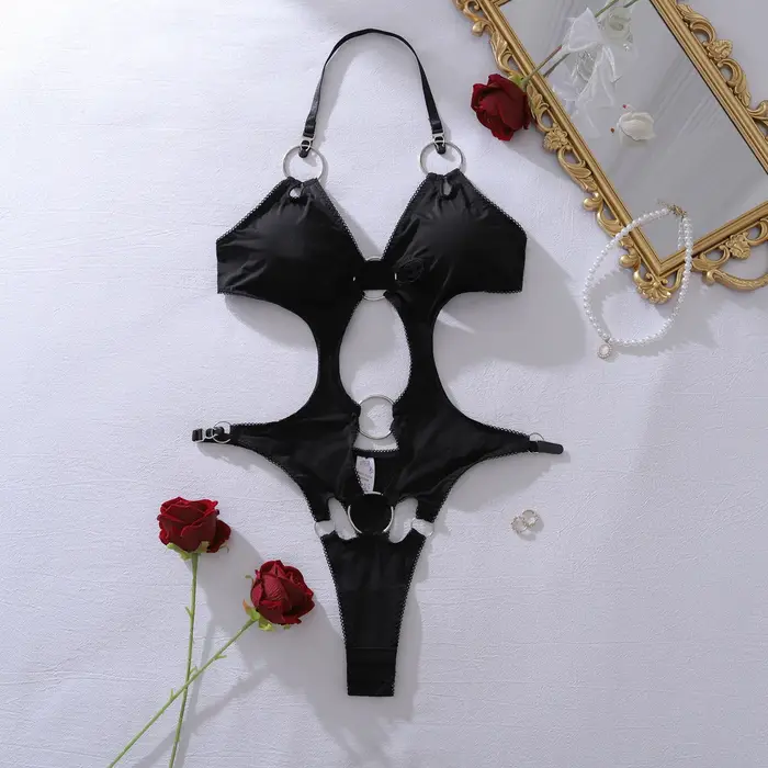 Nouveau body amincissant sexy, lingerie féminine avec soutien-gorge halter et découpes, sous-vêtemen