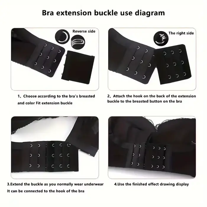12 extensions de soutien-gorge réglables - Conception à 2/3/4 crochets