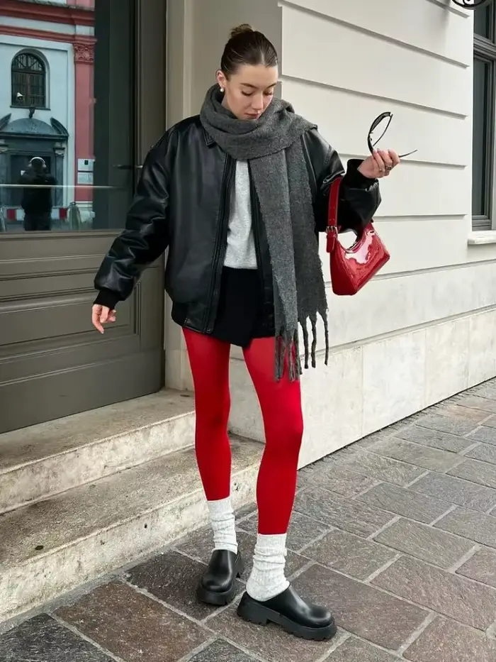 Nouvelles collants rouges pour femme