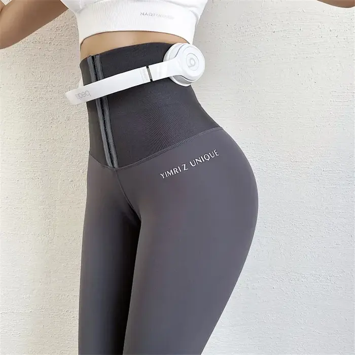 YIMRIZ-Legging de fitness taille haute, collants commandés, FjRunning, pantalon de yoga, entraînemen