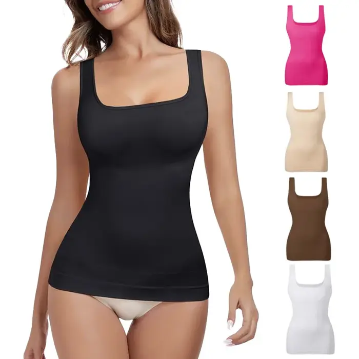 Shapewear ventre contrôle débardeur débardeurs de Compression pour les femmes col carré sans couture corps Shaper Camisole Cami hauts