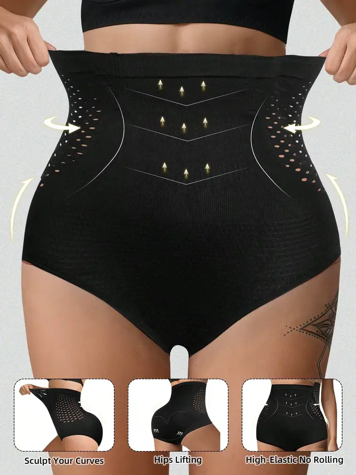 Culotte gainante sans couture taille haute pour femme
