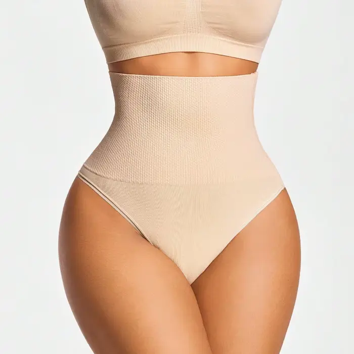 Culotte gainante taille haute amincissante effet ventre plat avec crochets