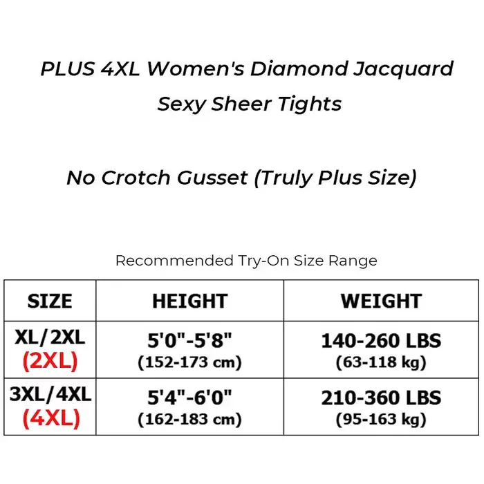 Mode femmes grande taille 4XL 20 Denier diamant Jacquard collants transparents