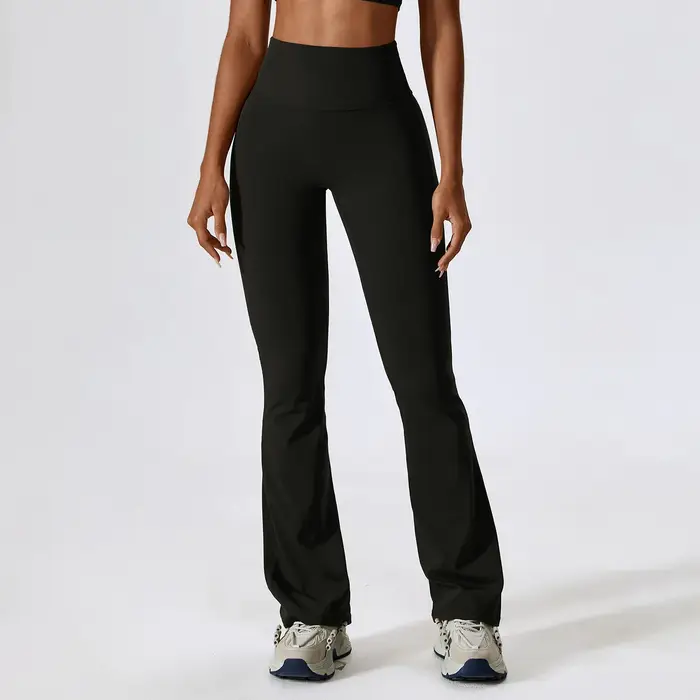 Leggings évasés d'entraînement pantalons de Yoga femmes taille haute pantalons à jambes larges femme